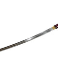 Burgundy Red Shirasaya Samurai Katana Dope Hand Honed High Carbon Steel Razor Sharp 27 Inch Blade