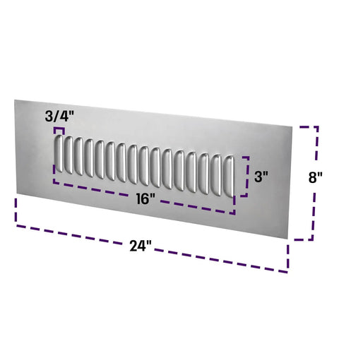 Premium 16 Slot Hood Louver Sheet Metal Panel 24 By 8 Inch 18 Gauge Bare Steel Hand Stamped For Hardcore Street Rods And Decklids Slick Custom Fabrication Drop In Raw Finish Upgrade To Build Your Dream Machine