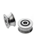 Built Tough V Groove Wheel And Sliding Gate Caster With Rock Solid Double Row Ball Bearing Pulley, stainless steel, smooth glide.