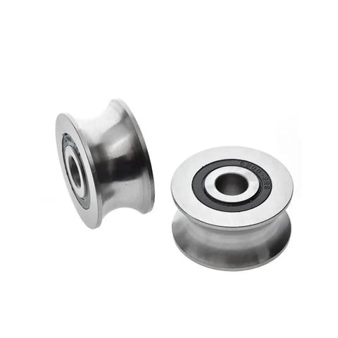 Built Tough V Groove Wheel And Sliding Gate Caster With Rock Solid Double Row Ball Bearing Pulley, stainless steel, smooth glide.