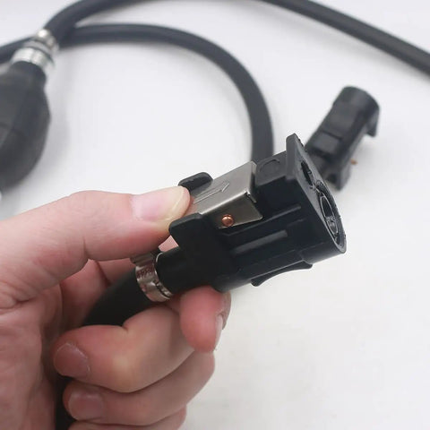 Three Eighths Inch Fuel Line Assembly Kit, 6.56 Ft Auto Steel Fuel Line Hose With Clamps And Primer Bulb, Universal Fit For Marine Outboards, RVs, Tractors, Caravans, Boats, Motors, And More