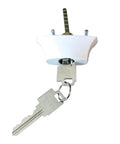 Upgrade Your Pad With This Tight Sliding Patio Door Lock Assembly Featuring A Durable White Key Cylinder And Housing Kit Built For Standard Openings Making Swaps A Total Breeze - white key cylinder with key.
