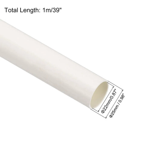 Two Pack White 25mm Conduit Pipes 1 Meter Long for DIY Electrical Wiring and Cable Ducting Indoor or Outdoor Use