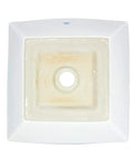 Top view of Castle 16.5 Inch Square White Vitreous China Vessel Sink For Countertop With Overflow, ASME Grade A Durable Craft