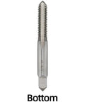 3/8-16 UNC Hand Tap Set Right Hand Threading Tool bottom tap view, alloy tool steel construction, 3-piece pack for metalworking