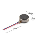 10 Pack Micro Flat Vibration Motors 3V DC 12000RPM Two Wire Tiny Pager Vibe Motors For Mobile Phones Electronics Toys Wearables Coin Cell Adhesive 10mm X 2.7mm
