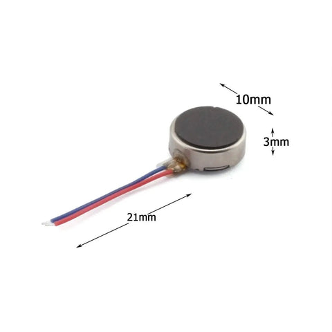 10 Pack Micro Flat Vibration Motors 3V DC 12000RPM Two Wire Tiny Pager Vibe Motors For Mobile Phones Electronics Toys Wearables Coin Cell Adhesive 10mm X 2.7mm