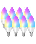 Smart E12 Base LED Bulbs 8 Pack Dimmable RGB Color Changing Tunable White for Chandeliers Works With Alexa Google Home IFTTT