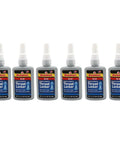Blue Medium Strength Thread Locker 1.69 Ounce Bottle For Removable Fasteners With Hand Tools Locks Metal Threads Vibration Resistant And Solvent Resistant Six Pack