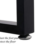 Adjustable foot pad of Heavy Duty Black Metal Table Legs 28 Inch High By 24 Inch Wide For Dining, protecting the floor.