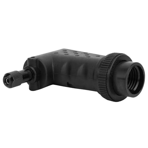 Smooth Operator Ninety Degree Right Angle Grinder Adapter For Rotary Power Tools, black plastic, compact design for precise grinding.