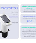Wireless Ultrasonic Water Level Monitor For Tanks With High And Low Alarm, Solar Powered, IP65 Waterproof Transmitter