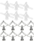 400 Piece Drywall Anchor Kit with self drilling and butterfly shaped nylon wall plugs visible individually and in groups.