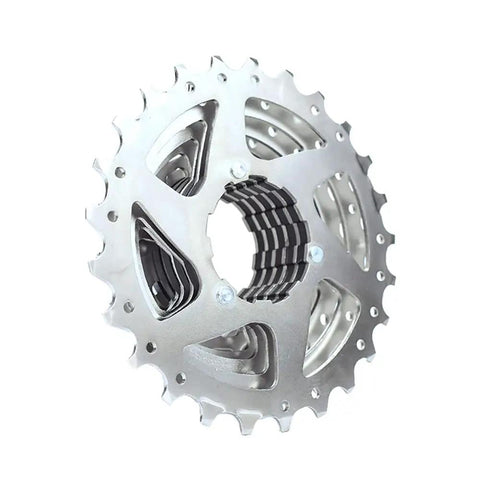 Nickel-plated 8 Speed Cassette for Road and Mountain Bikes with a beefed up wide range, compatible with Shimano and SRAM