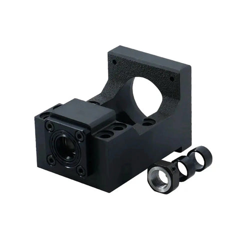 Upgrade Your CNC Router With This Awesome SFU1605 Ball Screw Kit Featuring A Solid C7 Grade 16mm Dia Design Perfect For Nema 23 Motors And Smooth Long Range Travel Up To 1250 Mm Including All Essentials Like Couplers And Nut Brackets For Serious. black CNC ball screw nut bracket with coupler for 16mm SFU1605 lead screw