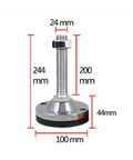 Pro Grade Heavy Duty Adjustable Leveling Feet M24 M30 with 244mm height, carbon steel, perfect for stabilizing furniture.