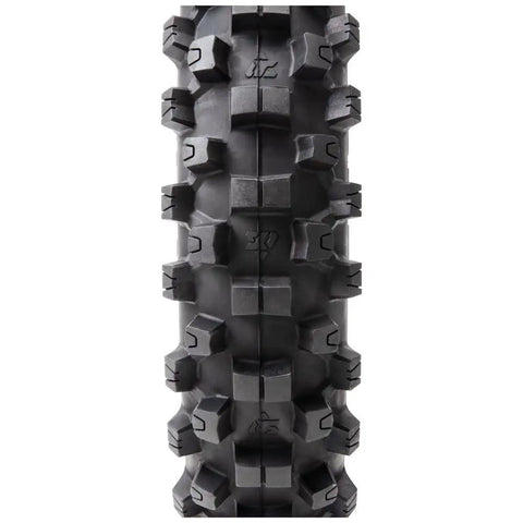 Close-up of T-35 Front And Rear Dirt Bike Tire Set For Soft To Intermediate Terrain With Deep Tread, Tube-Type Off-Road Moto Tires