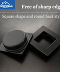 Square Recessed Sliding Closet Door Finger Pulls For Pocket Bypass And Barn Doors, black stainless steel, angled view