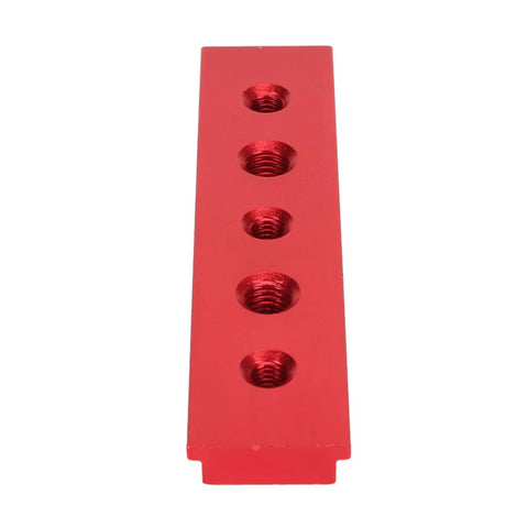 Cut Like Butter 100Mm T Slot Miter Track With Holes Aluminum Alloy Woodworking Gutter Electric Circular Saw Workbench Fixture Guide Pro Built Tough Smooth Slick Red, showing five drilled holes.
