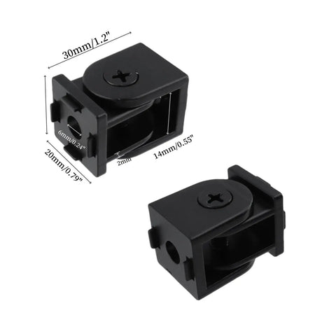 8 Pack Black Pivot Joint Hinge Connectors 180 Degree Adjustable For 2020 Series Aluminum Extrusion Profiles, 30x20x20 mm