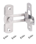 90 Degree Stainless Steel Sliding Door Latch for Barn Doors and Cabinets, Safety Locking Mechanism, Right Angle Curved Design