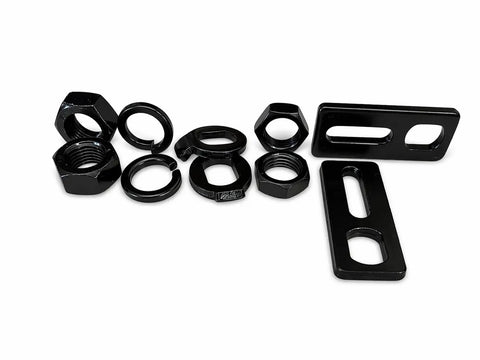 M16 Torque Arms For Electric Wheel Hub Motors, Slotted Axle Nut Hardware Kit, Corrosion Resistant Black Painted Steel, Includes Locking Nuts, Compatible With QS, Yuma, And Sotion Hub Motors