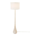 65 Inch Floor Lamp With Wood Toned Finish And White Cotton Shade Japandi Style E26 Base On Off Rotary Switch 5 Ft Cord Cozy Ambient Lighting Vibe For Living Room Or Bedroom