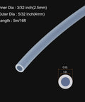 16 Ft Clear Silicone Tubing 3/32 Inch ID 5/32 Inch OD High Temperature Flexible Pure Silicone Hose cross-section view