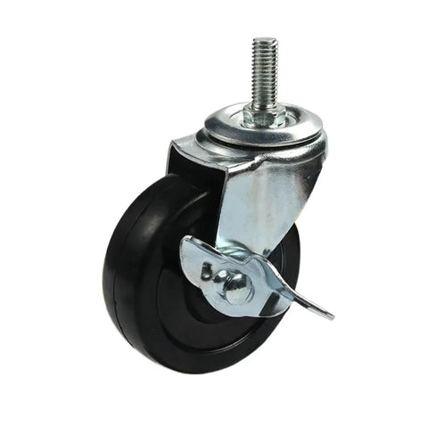 Pack Of 4 3 Inch Rubber Wheels With Silent Casters For Furniture M8 M10 M12 Fit Wear Resistant Solid Caster with brake