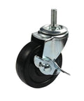 Single 3-inch rubber wheel with metal silent stem from Pack Of Four 3 Inch Rubber Wheels With Silent Stem Casters For Wear Resistant Solid Furniture Heavy Duty M8 M10 M12 Size Swivel Wheels For Home Office Workshop
