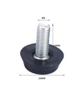 Durable Threaded Leveling Feet for Furniture Workhorse, Screw On Adjustable Glide Foot Levelers M6 with Black Base