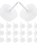 100 Piece White Furniture Glides Set For Chairs And Tables, 0.94 Inch Round Nail-In Floor Protectors, close-up view