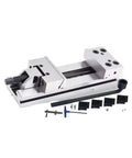 Heavy Duty 6 Inch Manual Tool Maker Vise Offering Beefy Clamping Force For Benchtop CNC Milling Grinding And Precision Woodworking Tasks With Dead Simple Workpiece Alignment, featuring tool accessories.