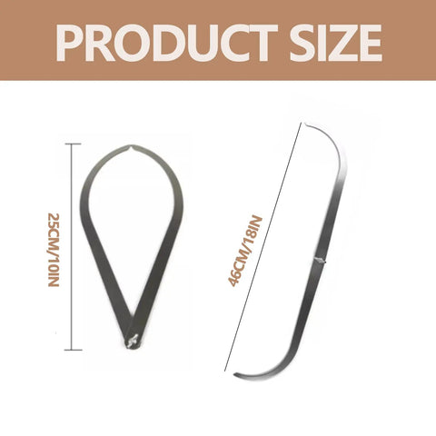 Top Tier 10 Inch Bent Leg Stainless Steel Caliper Tool For Pottery Clay Sculpting showing size dimensions 10 Inch and 18 Inch.