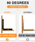 Comparison of Heavy Duty 40 Piece Black Stainless Steel L Bracket Corner Brace Set with 90 degree right angle vs. others.