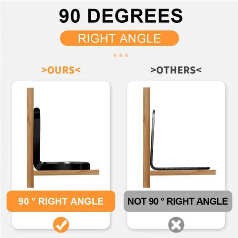 Comparison of Heavy Duty 40 Piece Black Stainless Steel L Bracket Corner Brace Set with 90 degree right angle vs. others.