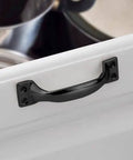 Vintage Barn Door Handle Set 6 Inch Metal Pulls In Black And Bronze For Furniture Drawers Cabinets Doors Bedrooms And Garden Gates Durable And Long Lasting 10 Piece Set on a white drawer