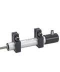 Heavy Duty Linear Position Sensor Potentiometer For Industrial Automation shown in side view with mounting brackets.