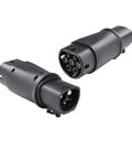 Top Tier Tesla To Type 2 Ev Charger Adapter 32a Eves Connector compatible IEC 62196, black plastic design, compact form.