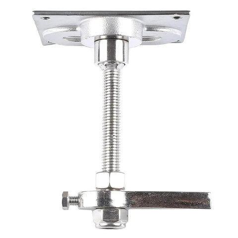 Stainless steel large flush hatch latch with back plate and mounting screws, marine-grade, front view