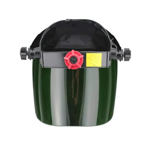 Front view of Auto Darkening Welding Helmet With Shade 9 For Argon Arc And Gas Shielded Welding, lightweight head mounted face shield.