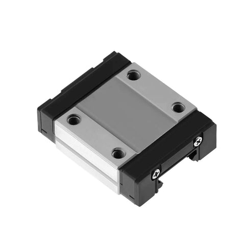 Super Smooth High Precision Linear Guide Rail Kit Featuring 400 Mgn12h Blocks For Super Accurate Motion Control And Zero Friction Performance With Easy Install Setup And Low Maintenance Design That Will Keep Your Machines Running Like A Dream No. MGN12H linear guide block on aluminum rail, black caps