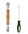 2 In 1 Screen Roller Tool Kit With Bearing Spline Rollers And Wooden Handle Puller Hook For Quick Door And Window Screen Installation And Repairs Durable DIY