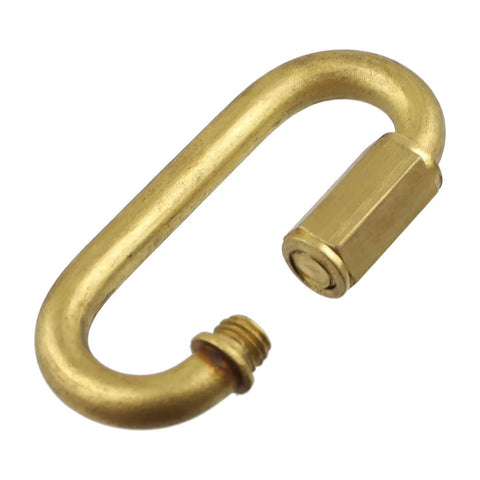 Brass Quick Links D Shape Screw Locking M4 5/32 Inch for boating, camping, rigging, rust resistant, marine grade, lightweight
