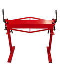 36 Inch Heavy Duty Metal Bending Brake Bender With All Steel Construction For Aluminum Mild Steel And Stainless Steel 120 Degree Max Angle Mountable On Bench Or Stand Sheet Metal Tool in red, front view