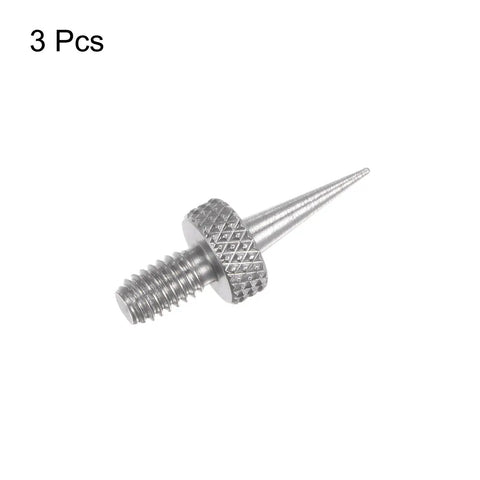 3 Pack Needle Point Contact Points For Dial Indicators And Depth Gauges, R0.15 Tip, 303 Stainless Steel Pointed Head, angled view