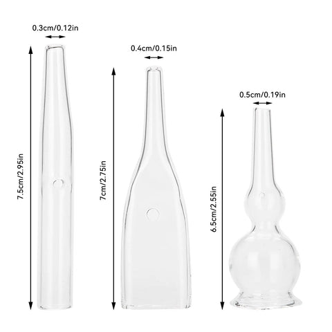 3pc Vacuum Glass Tube Kit for Face Suction Blackhead Removal and Pore Vacuum Cleaner Deep Clean Tool Set Glass Microdermabrasion Accessories