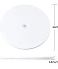 6 Inch White Acrylic Lazy Susan Turntable With Ball Bearing Swivel For Smooth 360 Degree Rotation, Great For Spice Racks