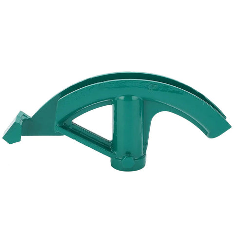 Super Badass Lightweight One Inch Water Wire Pipe Bender For Steel Copper Aluminum Home Shop Hand Tube Bending Tool angled view in green.