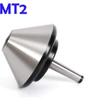 MT2 Lathe Bull Nose Live Center 5 Inch 120mm Morse Taper No 2 75 Degree Heavy Duty Alloy Steel Shaft With Triple Ball Bearings Dust And Liquid Proof For Large Hollow Workpieces